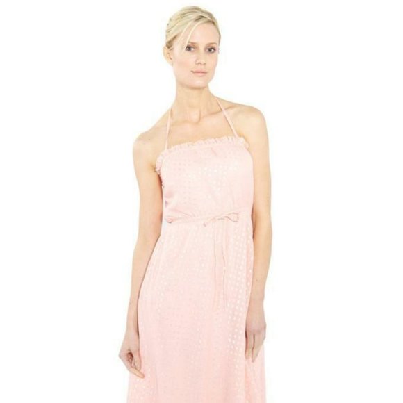 Halston Heritage Peasant Halter Short Dress